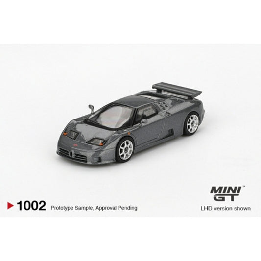 PRE ORDER STOCKS DUE OCTOBER / NOVEMBER 2025 1/64 MINI GT MGT01002-L BUGATTI EB110 SUPER SPORRT GRIGIO SCURO (LHD)