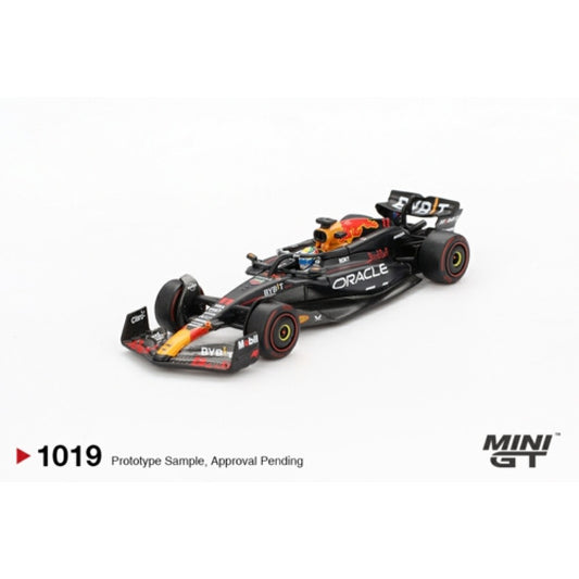PRE ORDER STOCKS DUE NOVEMBER / DECEMBER 2025 1/64 MINI GT MGT01019-BL ORACLE RED BULL RACING RB20 NO.11 SERGIO PEREZ 2024 F1 BAHRAIN GP 2ND PLACE BLISTER PACKAGING