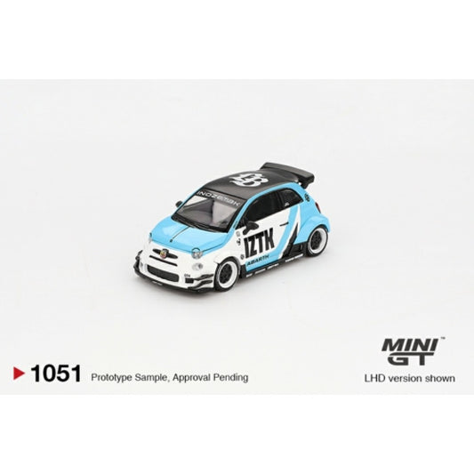 PRE ORDER STOCKS DUE DECEMBER 2025 / JANUARY 2026 1:64 MINI GT MGT01051-L ABARTH 595 LB-WORKS X ABAS WORKS IZTK (LHD)