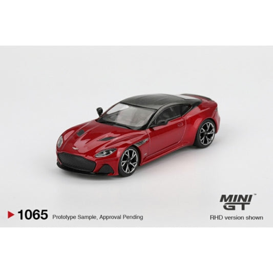 PRE ORDER STOCKS DUE NOVEMBER / DECEMBER 2025 1:64 MINI GT MGT01065-L ASTON MARTIN DBS HYPER RED (LHD)