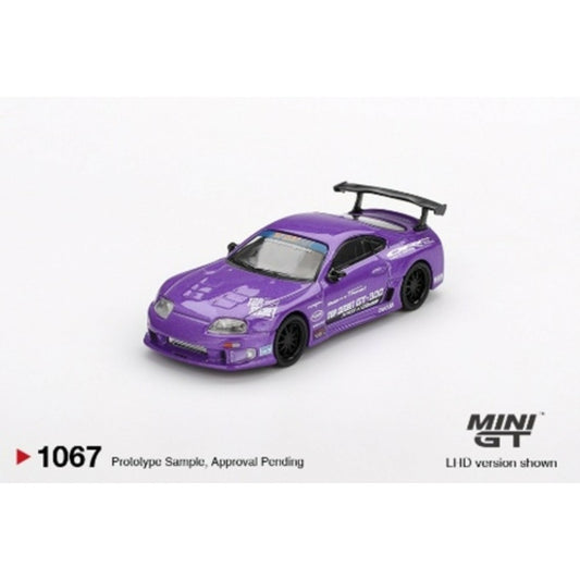 PRE ORDER STOCKS DUE DECEMBER 2025 / JANUARY 2026 1:64 MINI GT MGT01067-L TOYOTA SUPRA (A80) TOP SECRET GT-300 TOP SECRET PURPLE (LHD)