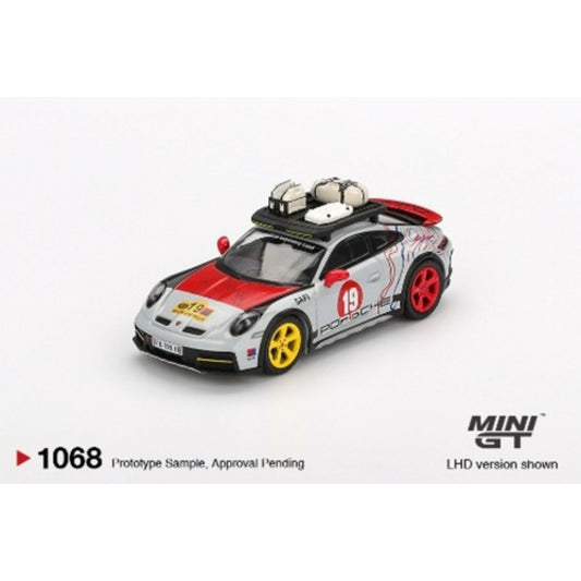 PRE ORDER STOCKS DUE DECEMBER 2025 / JANUARY 2026 1:64 MINI GT MGT01068-L PORSCHE 911 DAKAR UNCLE RALLY (LHD)