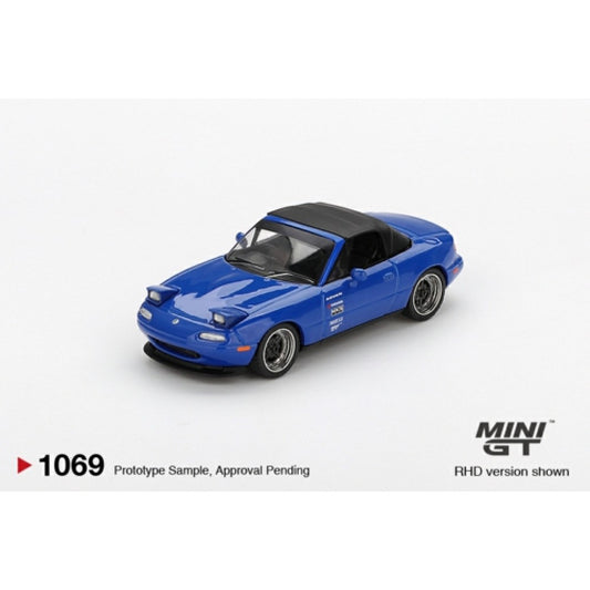 PRE ORDER STOCKS DUE DECEMBER 2025 / JANUARY 2026 1:64 MINI GT MGT01069-R MAZDA MIATA MX-5 (NA) TUNED VERSION DARK BLUE (RHD)