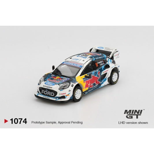 PRE ORDER STOCKS DUE DECEMBER 2025 / JANUARY 2026 1:64 MINI GT MGT01074-L FORD PUMA RALLY 1 NO.16 M-SPORT FORD WRT 2024 RALLY FINLAND 3RD PLACE (LHD)