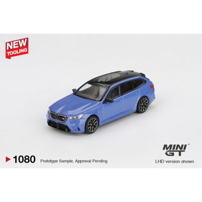 BMW M5 Touring (G99) Marina Bay Blue Metallic (LHD) Blister Packaging 1:64 Mini GT Model Car (MGT01080-BL)