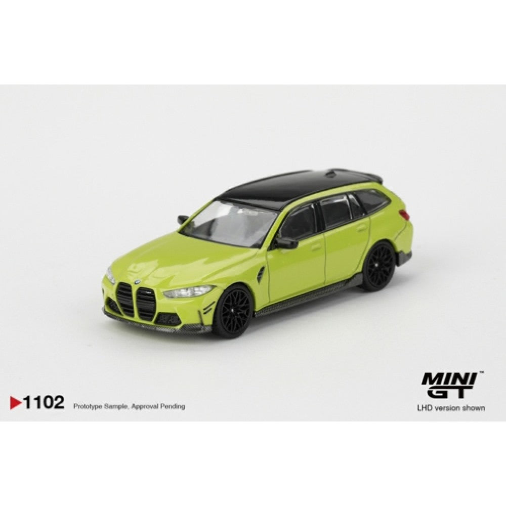BMW M3 M Performance Touring Sao Paulo Yellow (LHD) Blister Packaging 1:64 Mini GT Model Car (MGT01102-BL)