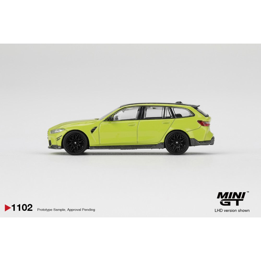 BMW M3 M Performance Touring Sao Paulo Yellow (LHD) Blister Packaging 1:64 Mini GT Model Car (MGT01102-BL)