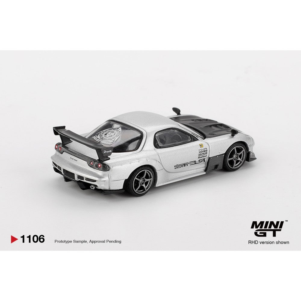 Mazda RX-7 Re-Amemiya Silver Metallic (LHD) 1:64 Mini GT Model Car (MGT01106-L)