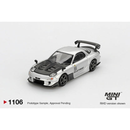 Mazda RX-7 Re-Amemiya Silver Metallic (LHD) 1:64 Mini GT Model Car (MGT01106-L)