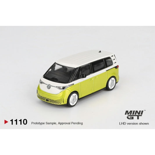 PRE ORDER STOCKS DUE JANUARY / FEBRUARY 2026 1:64 MINI GT MGT01110-L VOLKSWAGEN ID.BUZZ CANDY WHITE/POMELO YELLOW (LHD)