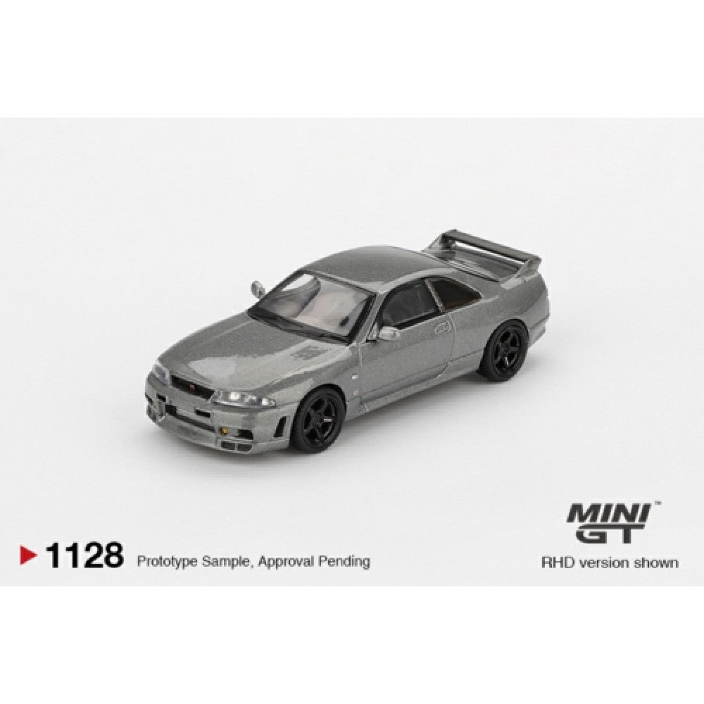 PRE ORDER STOCKS DUE FEBRUARY / MARCH 2026 1:64 MINI GT MGT01128-R NISSAN SKYLINE GT-R DARK METAL GREY (NISMO BCNR33 CRS VERSION) (RHD)