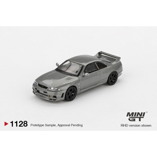 PRE ORDER STOCKS DUE FEBRUARY / MARCH 2026 1:64 MINI GT MGT01128-R NISSAN SKYLINE GT-R DARK METAL GREY (NISMO BCNR33 CRS VERSION) (RHD)