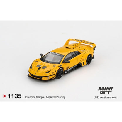 LB-Silhouette Works Lamborghini Murciélago GT EVO Yellow (RHD) 1:64 Mini GT Model Car (MGT01135-R)
