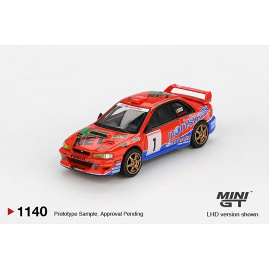PRE ORDER STOCKS DUE MARCH / APRIL 2026 1:64 MINI GT MGT01140-L SUBARU IMPREZA WRC97 NO.1 1999 DRM CHAMPION (LHD)