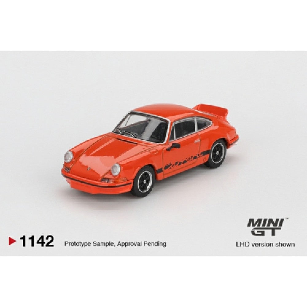 Pre-Order - 1:64 MINI GT Porsche 911 Carrera RS 2.7 Tangerine With Black Livery (LHD) Blister Packaging MGT01142-BL Stocks Due Apr / May 2026