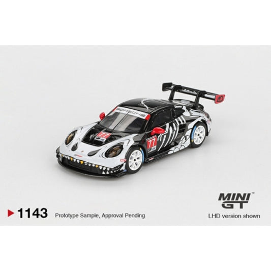 Pre-Order - 1:64 MINI GT Porsche 911 GT3 R No.77 Ao Racing 2025 IMSA Petit Le Mans (LHD) MGT01143-L Stocks Due Apr / May 2026