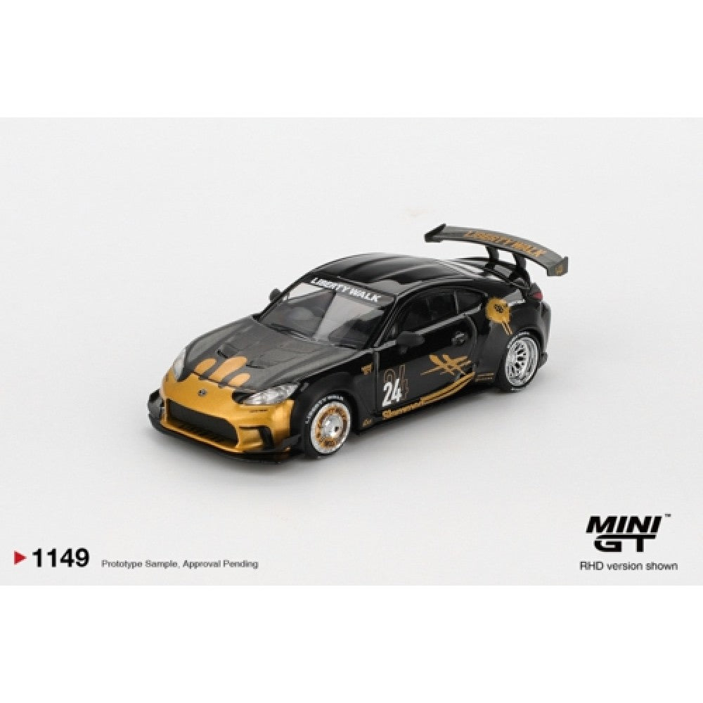 Pre-Order - 1:64 MINI GT Toyota GR86 LB Nation Black/Gold (RHD) Blister Packaging MGT01149-BL Stocks Due Apr / May 2026