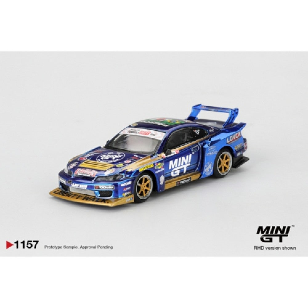Pre-Order - 1:64 MINI GT Nissan LB-Super Silhouette S15 Silvia No.555 Team Mini GT Liberty Walk 2025 Formula Drift (Rhd) Blister Packaging MGT01157-BL Stocks Due Jun / Jul 2026