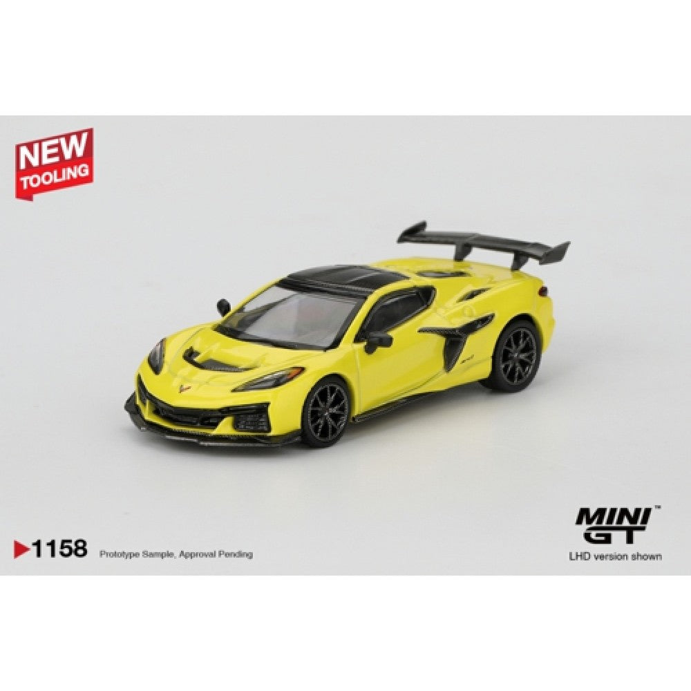 Pre-Order - 1:64 MINI GT Chevrolet Corvette ZR1 Accelerate Yellow (Lhd) MGT01158-L Stocks Due Jun / Jul 2026