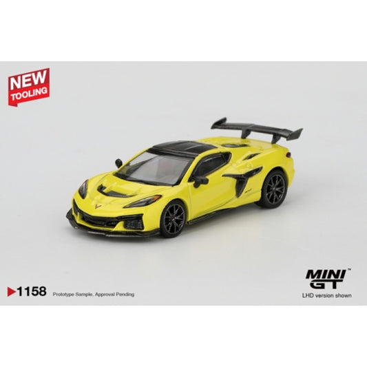 Pre-Order - 1:64 MINI GT Chevrolet Corvette ZR1 Accelerate Yellow (Lhd) MGT01158-L Stocks Due Jun / Jul 2026