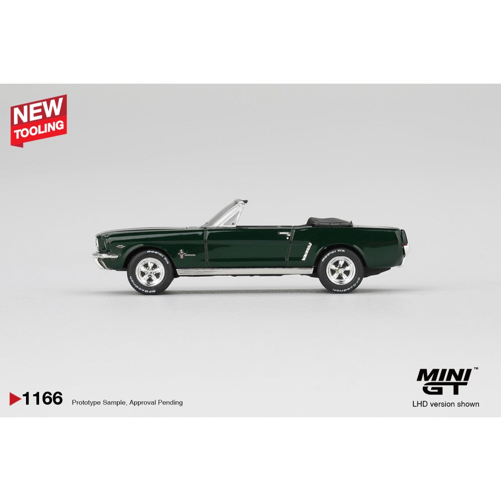 Ford Mustang Convertible 1964 Highland Green (LHD) Blister Packaging MGT01166-BL 1:64 Mini GT Diecast Model