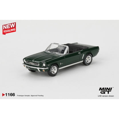 Ford Mustang Convertible 1964 Highland Green (LHD) Blister Packaging MGT01166-BL 1:64 Mini GT Diecast Model