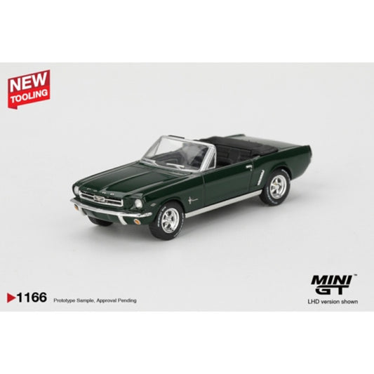 Ford Mustang Convertible 1964 Highland Green (LHD) MGT01166-L 1:64 Mini GT Diecast Model