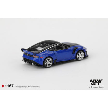 Nissan Z VeilSide FFZ400 Seiran Blue (LHD) Blister Packaging 1:64 Mini GT Model Car (MGT01167-BL)