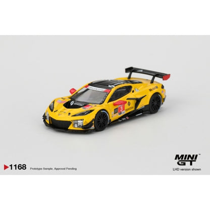 Pre-Order – Chevrolet Corvette Z06 GT3.R No.3 Corvette Racing by Pratt Miller Motorsports 2025 IMSA Daytona 24 Hrs (LHD) MGT01168-L Stocks Due Jul / Aug 2026 1:64 Mini GT Diecast Model