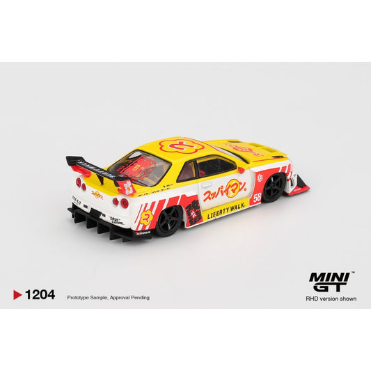 Pre-Order – Nissan LB-ER34 Super Silhouette Skyline Suppaiman Okinawa (RHD) MGT01204-R Stocks Due Sept / Oct 2026 1:64 Mini GT Diecast Model Stocks Due Sept / Oct 2026