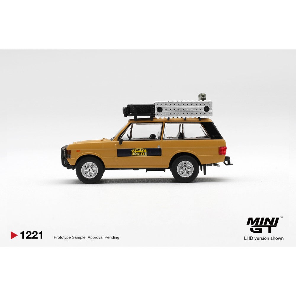 Pre-Order – Range Rover 1981 Camel Trophy Sumatra K.Stoppa & A.Valldorf (LHD) Blister Packaging 1:64 Mini GT Model Car (MGT01221-BL) Stocks Due Aug / Sept 2026