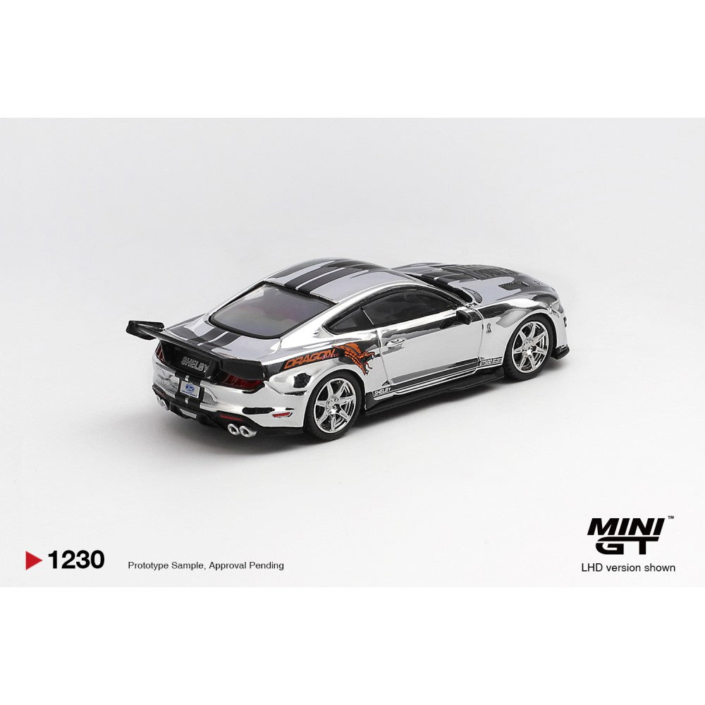 Pre-Order – Shelby GT500 Dragon Snake Concept Chrome Silver (LHD) 1:64 Mini GT Model Car (MGT01230-L) Stocks Due Feb / Mar 2027