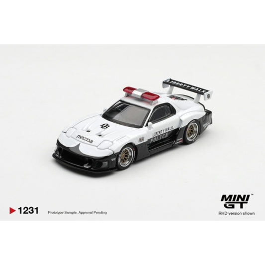 Pre-Order – Mazda RX-7 LB-Super Silhouette Police (RHD) Blister Packaging MGT01231-BL Stocks Due Feb / Mar 2027 1:64 Mini GT Diecast Model Stocks Due Feb / Mar 2027
