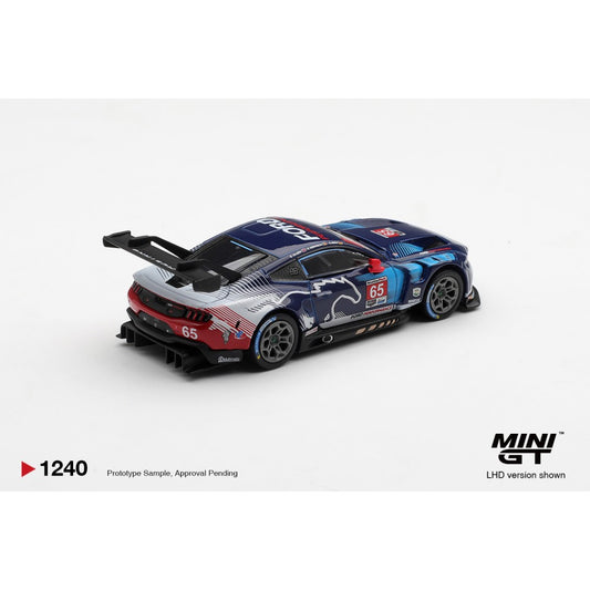 Pre-Order – Ford Mustang GT3 No.65 Ford Multimatic Motorsports 2025 IMSA Daytona 24 Hrs Winner (LHD) Blister Packaging 1:64 Mini GT Model Car (MGT01240-BL) ETA Jan / Feb 2027