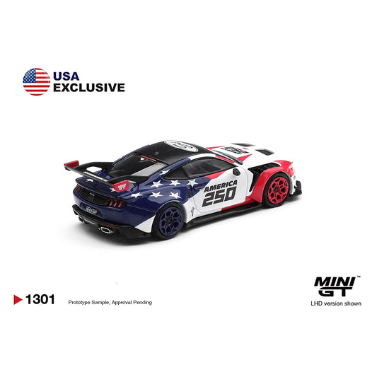 Pre-Order – Ford Mustang GTD America 250 USA Exclusive (LHD) Blister Packaging 1:64 Mini GT Model Car (MGT01301-BL) Stocks Due Dec 2026 / Jan 2027
