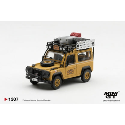 Pre-Order – Land Rover Defender 90 1985 Camel Trophy Borneo Team Japan (LHD) Blister Packaging MGT01307-BL Stocks Due Jan / Feb 2027 1:64 Mini GT Diecast Model