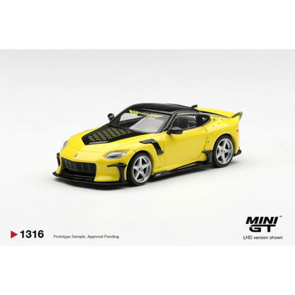 Pre-Order – Nissan Z Veilside FFZ400 Ikazuchi Yellow (LHD) Blister Packaging 1:64 Mini GT Model (MGT01316-BL) Stocks Due Mar / Apr 2027