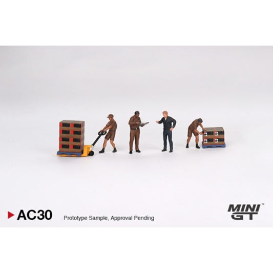 Available to Order from Supplier –  1:64 MINI GT Figurine Ups Driver And Workers MGTAC30