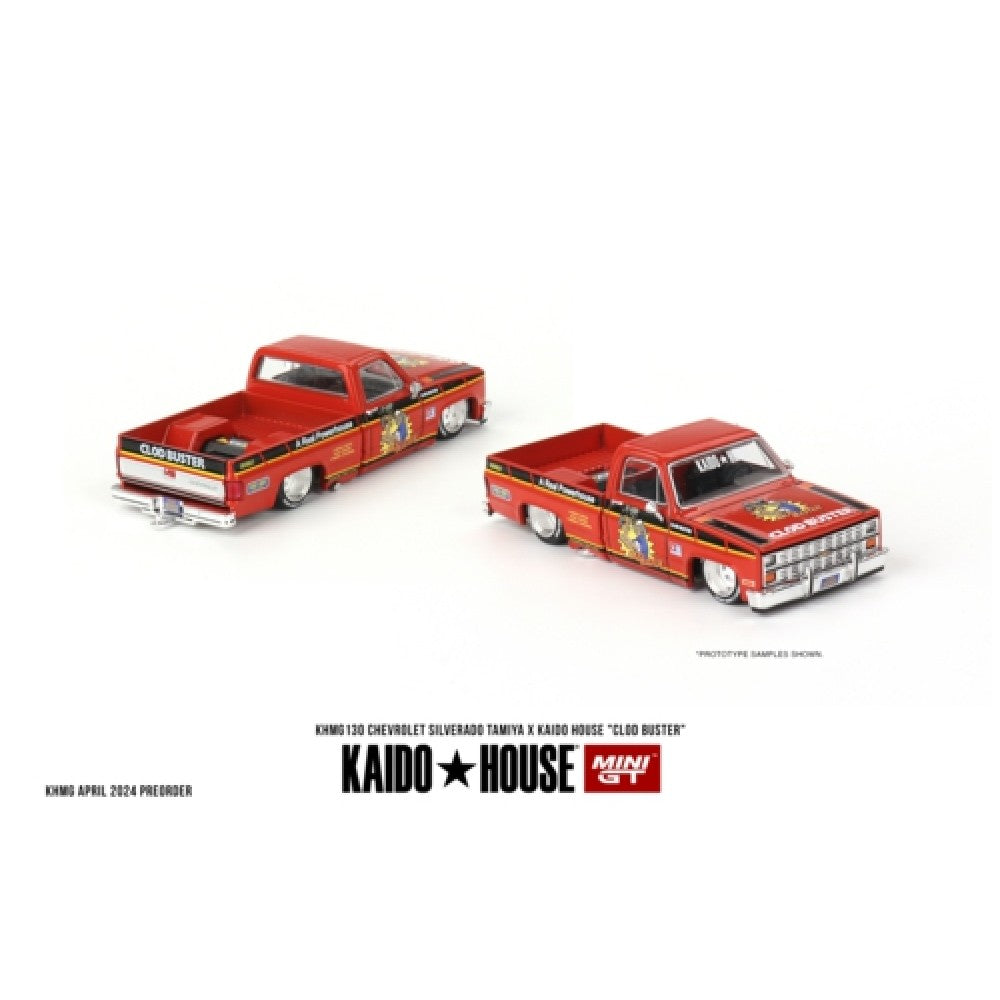 1:64 MINI GT MGTKHMG130 CHEVROLET SILVERADO TAMIYA X KAIDO HOUSE CLOD BUSTER