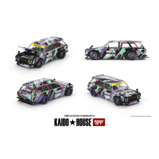 Datsun Kaido 510 Wagon HKS V1 1:64 Mini GT (MGTKHMG144)