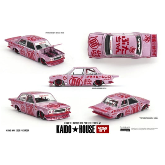 PRE ORDER STOCKS DUE NOVEMBER / DECEMBER 2025 1:64 MINI GT MGTKHMG161 DATSUN 510 PRO STREET BUTA V1