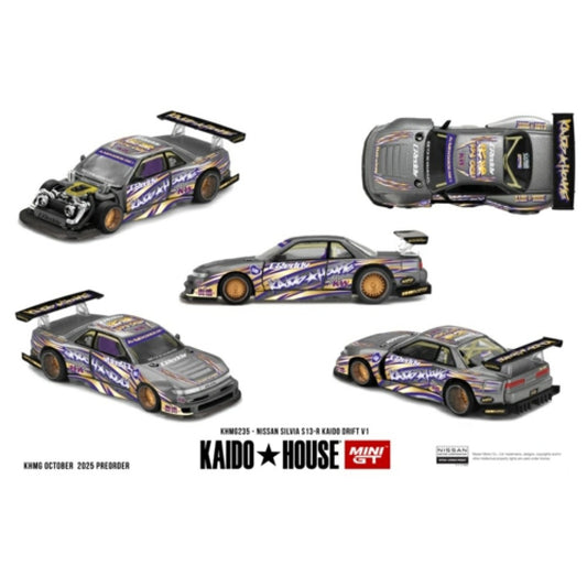 Pre-Order - 1:64 MINI GT Nissan Silvia S13-R Kaido Drift V1 MGTKHMG235 Stocks Due May / Jun 2026