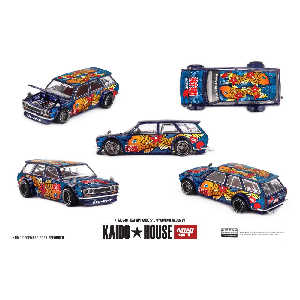 Pre-Order - 1:64 MINI GT Datsun Kaido 510 Wagon Koi Wagon V1 MGTKHMG248 Stocks Due Aug / Sept 2026