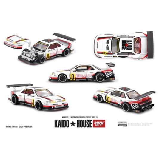 Pre-Order - 1:64 MINI GT Nissan Silvia S13-R Circuit Spec V1 MGTKHMG251 Stocks Due Sept / Oct 2026