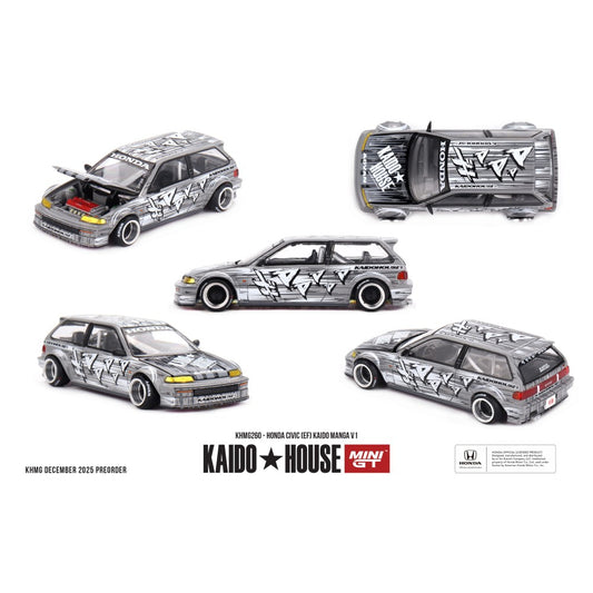 Pre-Order - 1:64 MINI GT Honda Civic (EF) Kaido Manga V1 MGTKHMG260 Stocks Due Aug / Sept 2026
