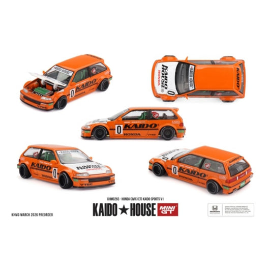 Pre-Order – Honda Civic (EF) Kaido Sports V1 MGTKHMG265 Stocks Due Oct / Nov 2026 1:64 Mini GT Diecast Model Stocks Due Oct / Nov 2026