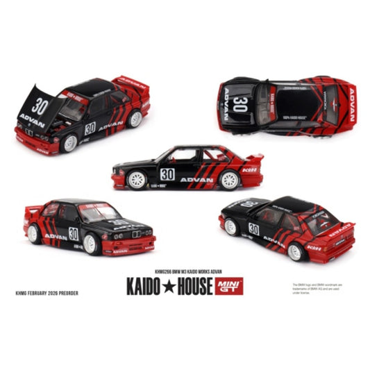 Pre-Order – BMW M3 Kaido Works ADVAN MGTKHMG266 Stocks Due Sept / Oct 2026 1:64 Mini GT Diecast Model Stocks Due Sept / Oct 2026