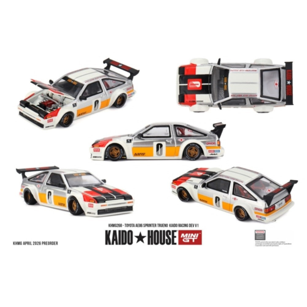 Pre-Order – Toyota AE86 Sprinter Trueno Kaido Racing Dev V1 1:64 Mini GT Model Car (MGTKHMG268) Stocks Due Dec 2026 / Jan 2027