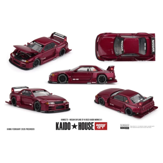 Pre-Order – Nissan Skyline GT-R (R32) Kaido Works V1 MGTKHMG273 Stocks Due Sept / Oct 2026 1:64 Mini GT Diecast Model Stocks Due Sept / Oct 2026