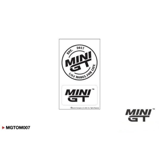 Available to Order – White Logo Sticker Set (8x13.8cm) Mini GT Model (MGTOM007)